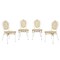 Merrick Lane Toulon Set of Four Stacking Thonet Bistro Style Chair, PE Cane Rattan Seat, and Metal Frame for Indoor/Outdoor Use
